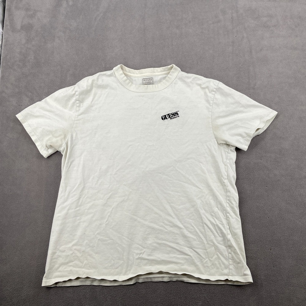 Vintage Guess T Shirt Sz XL White Jersey Graphic Products‎ Regular Fit
